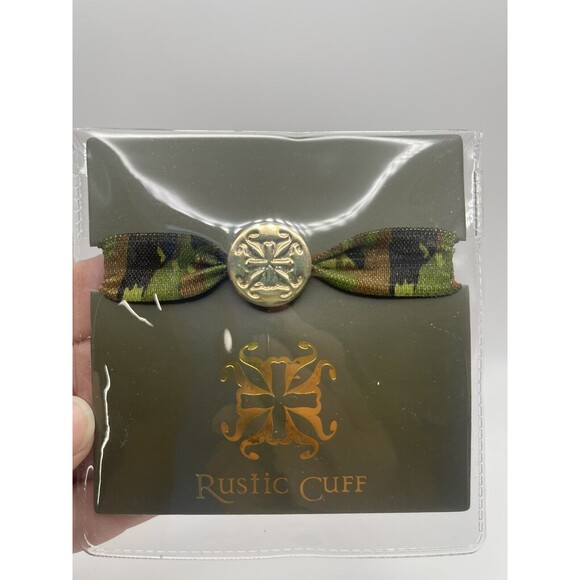 Rustic Cuff 2 Piece Set Stretch Hair Tie Or Bracelet Camo & Brown/Black New - Picture 2 of 6